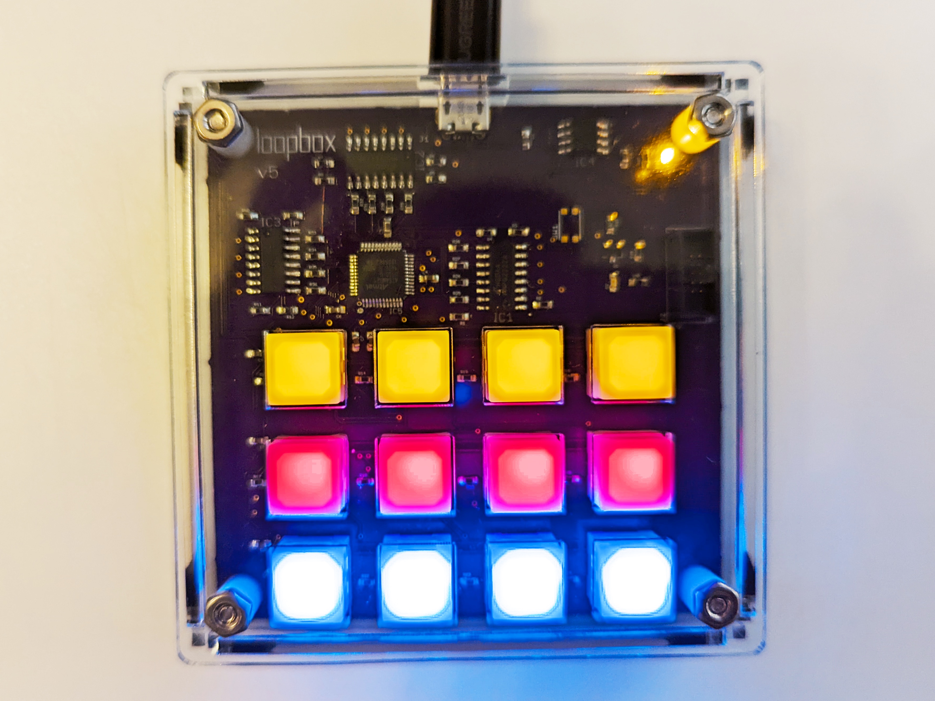 top-down view of a USB MIDI device